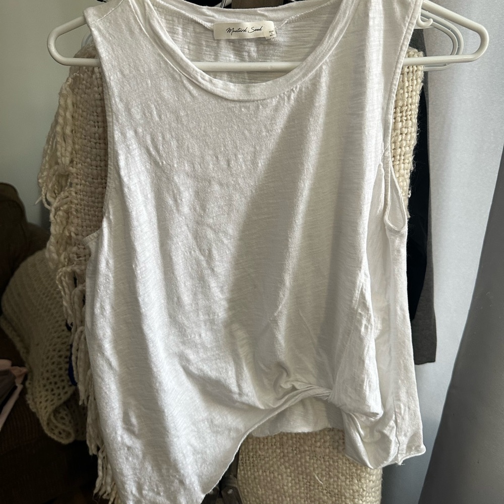 Mustard Seed White Muscle Tee